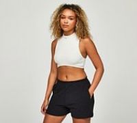 Nike Womens Chill Knit Rib Crop Tank - Beige - Size S