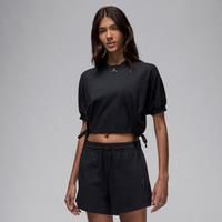 Nike Jordan Women's Knit Cropped Top - Black - Cotton/Polyester