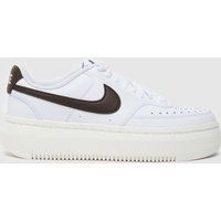 Nike court vision alta trainers in white & brown