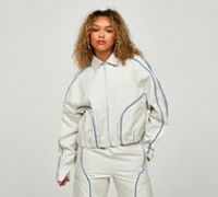 Nike Womens NSW Street Woven Jacket - Beige - Size XL