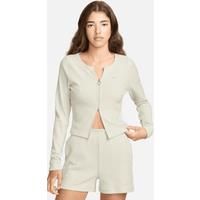 Nike Sportswear Chill Rib Women's Slim Full-Zip Cardigan - Brown - Rayon/Acrylic/Cotton