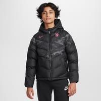 Nike Chelsea FC Chelsea Third Football Jacket with Synthetic Filling and Hood for Older Children, Black/Pink Prime, FZ8635-010, S