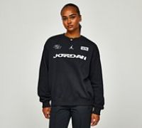 Jordan Womens Brooklyn Fleece GFX Crewneck Sweatshirt - Black - Size XS