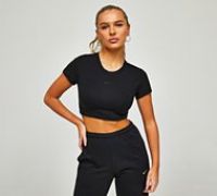 Nike Womens Sportswear Chill Knit Top - Black - Size XL