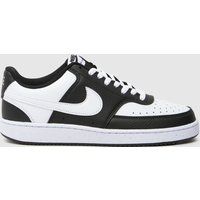 Nike Women Court Vision Lo Nn Sneaker, Black White, 4 UK