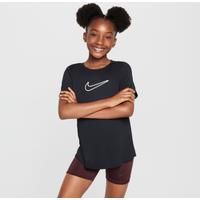 Nike One Fitted Older Kids' (Girls') Dri-FIT Short-Sleeve Top - Black - Polyester