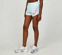 Nike Womens One Swoosh Mid-Rise Short - Blue - Size M