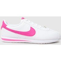Nike white & pink cortez Girls Youth trainers