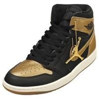 Size 10.5 Men’s -Nike Air Jordan 1 Retro OG High Black Gold Basketball Sneakers