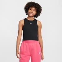Nike Sportswear Girls' Ribbed Tank Top - Black - Polyester/Lyocell/Elastane