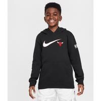 Chicago Bulls Club Fleece Essential Older Kids' (Boys') Nike NBA Hoodie - Black - Cotton/Polyester