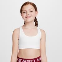 Nike One Older Kids' (Girls') Long-Line Sports Bra - White - Polyester/Elastane