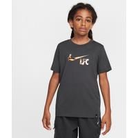 Nike FC Liverpool Swoosh Older Kids/' Football T-Shirt, Dk Smoke Grey, HJ4022-070, S