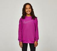 Nike Girls Shine Club Fleece Oversized Crew Sweatshirt - Purple - Size S/G