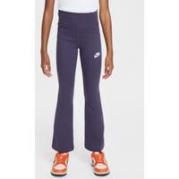 Nike Sportswear Classic Girls' High-Waisted Flared Leggings - Purple - Cotton/Polyester/Elastane