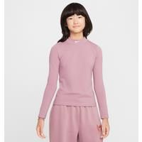 Nike Sportswear Girls' Long-Sleeve Top - Purple - Cotton/Polyester/Elastane