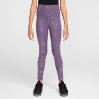 Nike One Older Kids' (Girls') Dri-FIT High-Waisted Leggings - Purple - Polyester/Elastane