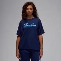 Nike Jordan Women's Graphic T-Shirt - Blue - Cotton