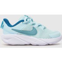 Nike white & pl blue star runner 4 Girls Toddler trainers