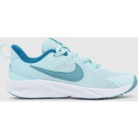 Nike white & pl blue star runner 4 Girls Junior trainers