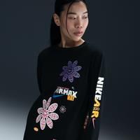 Nike Sportswear Women's Loose Long-Sleeve Graphic T-Shirt - Black - Cotton