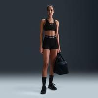 Nike Pro Women's Mid-Rise 7.5cm (approx.) Mesh-Panelled Biker Shorts - Black - Polyester/Elastane