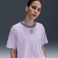 Nike Heritage Women's Dri-FIT Short-Sleeve Cropped T-Shirt - Purple - Cotton/Polyester