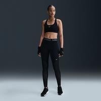 Nike Pro Women's Mid-Rise Full-Length Mesh-Panelled Leggings - Black - Polyester/Elastane