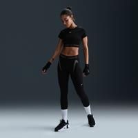 Nike Pro Women's Mid-Rise 7/8 Graphic Leggings - Black - Polyester/Elastane