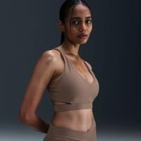 Nike Zenvy Rib Women's Light-Support Padded Sports Bra - Brown - Nylon/Elastane