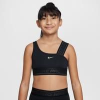 Nike Pro Swoosh Girls' Asymmetrical Sports Bra - Black - Polyester/Elastane