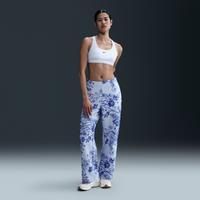 Nike Sportswear Collection Women's Mid-Rise Jacquard Tracksuit Bottoms - White - Polyester/Elastane