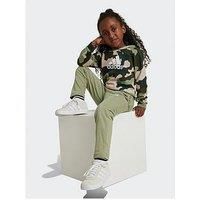 Adidas Sportswear Kid'S Essentials Allover Print Hoodie Set - Green