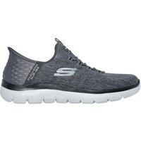 Skechers Men/'s Summits Key Pace Trainers, Charcoal Mesh Black Trim, 10 UK