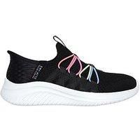 Skechers Girls Ultra Flex 3.0 Bungee Fun Sneaker, Black Multi, 13.5 UK Child