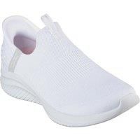 Skechers Women/'s Ultra Flex 3.0 Cozy Streak Ultra Flex 3.0 Cozy Streak, White Knit Light Gray Trim, 3 UK