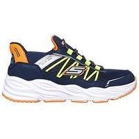 Skechers Turbo Tread | Navy/Orange | Childrens Slip Ins Trainers