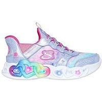 Skechers Girls Trainers, Lavender Synthetic/Multi Trim, 1.5 UK