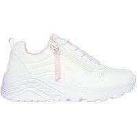 Skechers Street Girls Trainers, White Synthetic/Trim, 4 UK