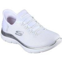 Skechers Slip Ins Summits Diamond Dreams Womens White Silver Hands Free Slip On