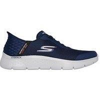 Skechers Men/'s Go Walk Flex Hands Up Sneaker, Navy and Grey Textile/Synthetic, 12 UK