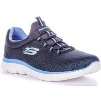Skechers Womens Summits Artistry Chic Sneaker, Navy Mesh Blue Trim, 7 UK