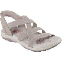 Skechers Womens Slip-Ins Reggae Slim Stretch Flex Taupe Vegan Sandals (Taupe, UK Footwear Size System, Adult, Women, Numeric, Medium, 8)