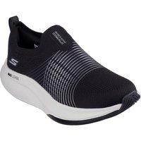 Skechers Womens Engineered Knit Slip On Runners Black/White 6