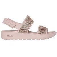 Skechers Arch Fit Footsteps Enchant Molded Double Band Slingback Sandal W/Rhinestones - Rose