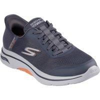 Skechers Men/'s Wide, Hands-Free Slip-ins GO Walk Arch FIT 2.0 Simplicity 2 Sneaker, Charcoal and Orange Textile/Synthetic, 6 UK