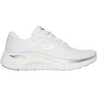 Skechers Women/'s Arch FIT 2.0 Glow The Distance Sneaker, White, 4 UK
