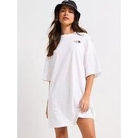 The North Face Women/'s S/S Essential Oversize Dress TNF White/Latte S