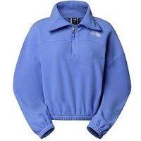 The North Face Women/'s 100 Glacier Half Zip Fleece Sweatshirt, Virtual Blue, L