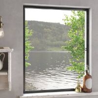 Belfry Kitchen Insect Screen For Windows Anthracite 100X120 Cm Black Width 80 x Drop 120 cm